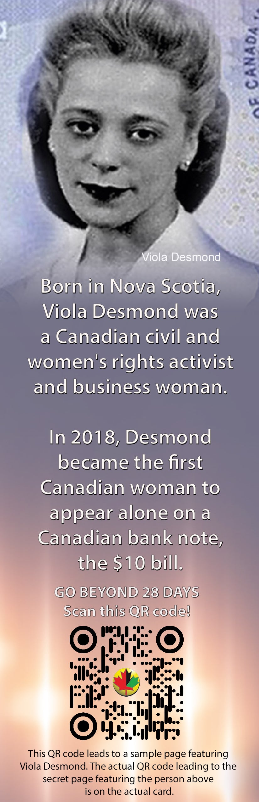 Beyond 28 Day (Canada): Viola Desmond (Activist, $10 Bill) - The LEGACY Collexion