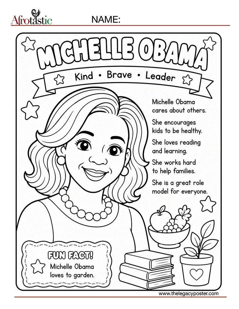 Afrotastic: Black Leaders Coloring Pages (K–Grade 2)